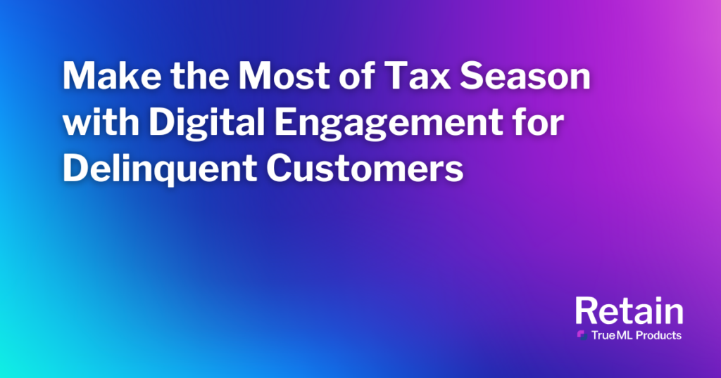 Tax Season Engagement Tips for Debt Collection 1 Blog title in front of a purple and blue background.
