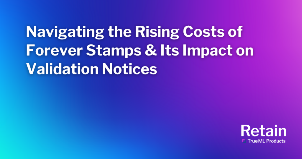 Navigating the Rising Costs of Forever Stamps & Its Impact on MVNs 1 Blog title in front of a purple and blue backdrop.