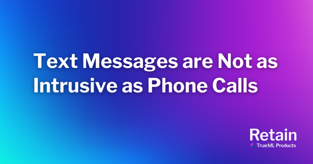 Text Messages are Not as Intrusive as Phone Calls 8 The blog title in front of a blue and purple backdrop.