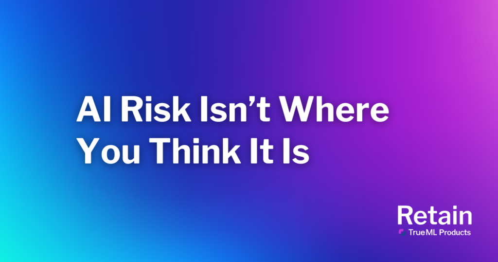 AI Risk Isn’t Where You Think It Is 1 The blog title set in front of a blue and purple background.